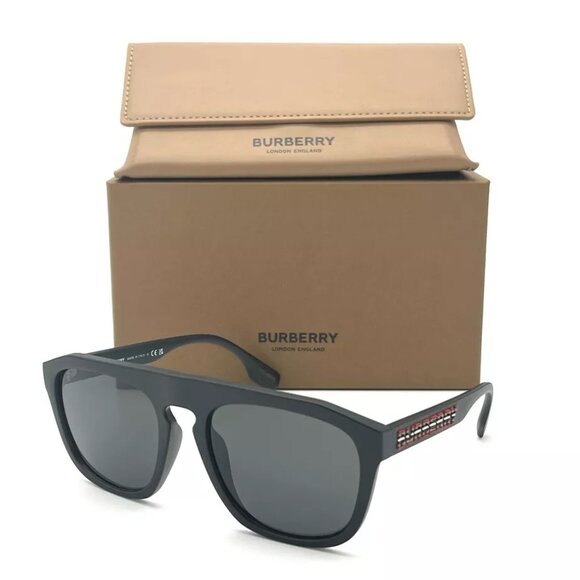 Burberry WREN BE4396U 346487 Matte Black / Dark Gray 57mm Sunglasses - Picture 1 of 4